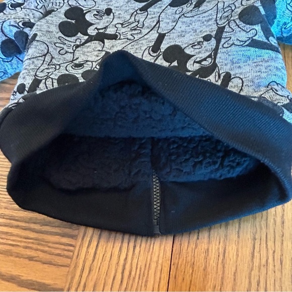 Disney Mickey Mouse Kids Fleece Lined Zipper Hoodie - Gray and Black Size 4T - Picture 4 of 7